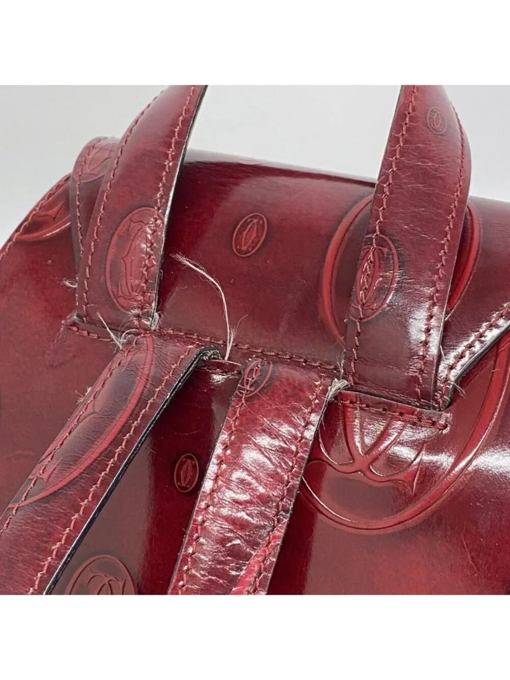 Cartier Backpack Happy Birthday Leather Bordeaux Gold